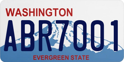 WA license plate ABR7001