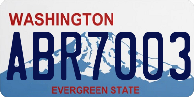 WA license plate ABR7003