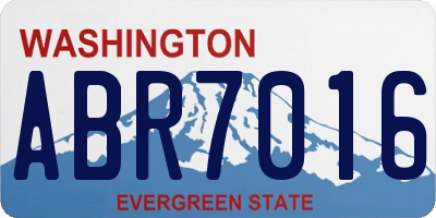 WA license plate ABR7016