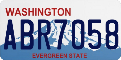 WA license plate ABR7058
