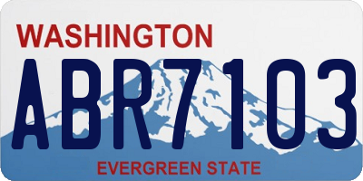 WA license plate ABR7103