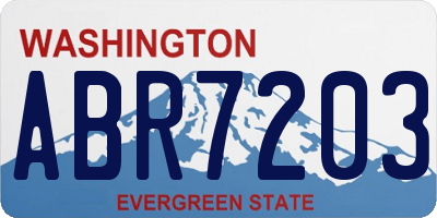 WA license plate ABR7203