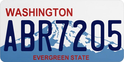 WA license plate ABR7205