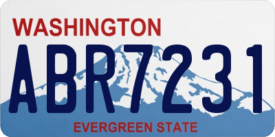 WA license plate ABR7231