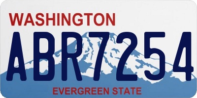 WA license plate ABR7254