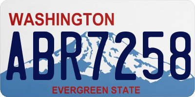 WA license plate ABR7258