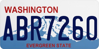 WA license plate ABR7260