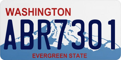 WA license plate ABR7301