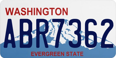 WA license plate ABR7362