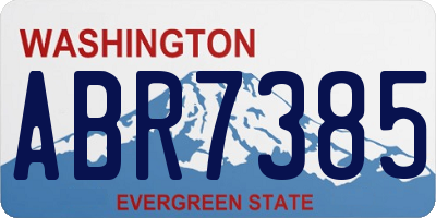 WA license plate ABR7385