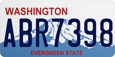 WA license plate ABR7398