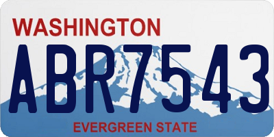 WA license plate ABR7543