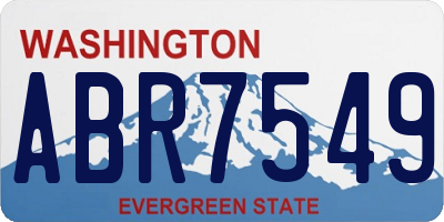 WA license plate ABR7549