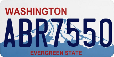 WA license plate ABR7550