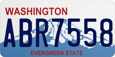 WA license plate ABR7558