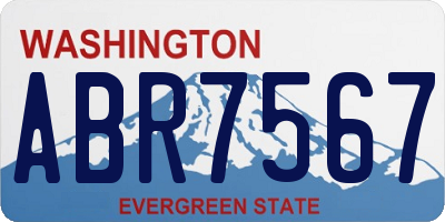 WA license plate ABR7567