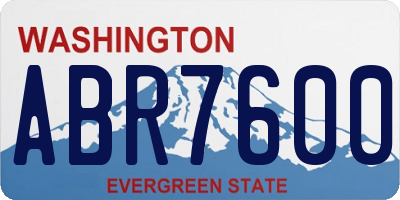 WA license plate ABR7600