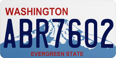 WA license plate ABR7602