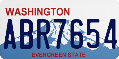 WA license plate ABR7654