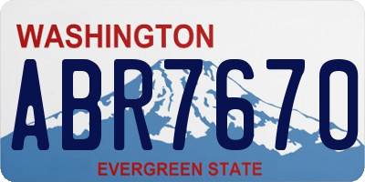 WA license plate ABR7670