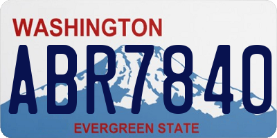 WA license plate ABR7840