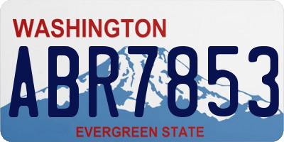 WA license plate ABR7853