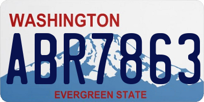 WA license plate ABR7863