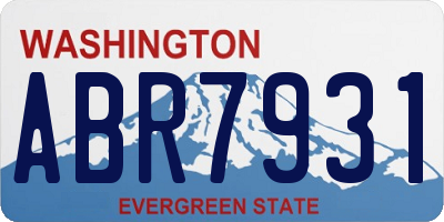 WA license plate ABR7931