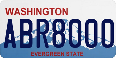 WA license plate ABR8000