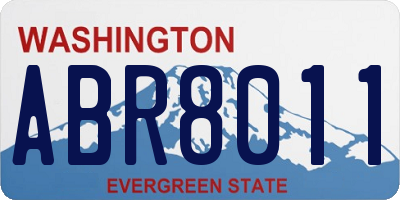 WA license plate ABR8011