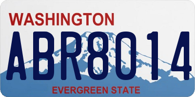 WA license plate ABR8014