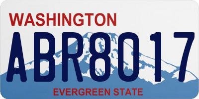 WA license plate ABR8017
