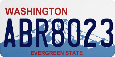 WA license plate ABR8023