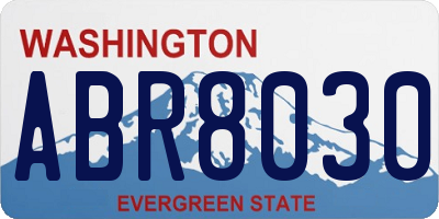 WA license plate ABR8030