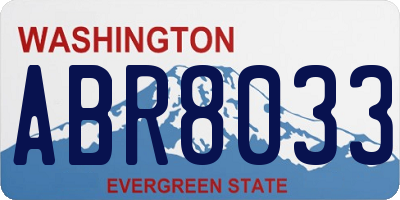 WA license plate ABR8033