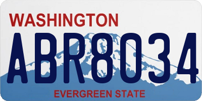 WA license plate ABR8034