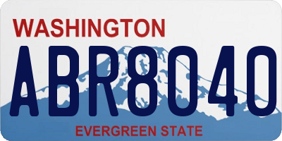 WA license plate ABR8040