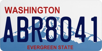 WA license plate ABR8041