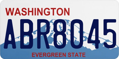 WA license plate ABR8045