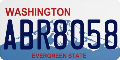 WA license plate ABR8058