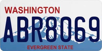WA license plate ABR8069