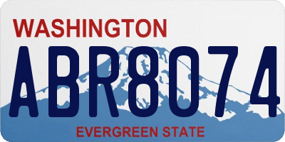 WA license plate ABR8074