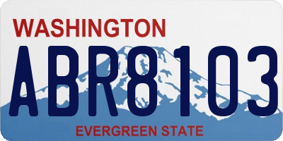 WA license plate ABR8103