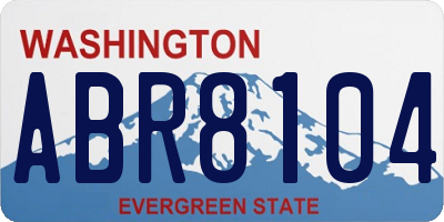 WA license plate ABR8104