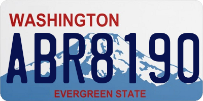 WA license plate ABR8190