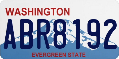 WA license plate ABR8192