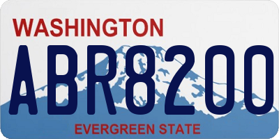 WA license plate ABR8200