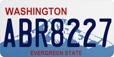 WA license plate ABR8227