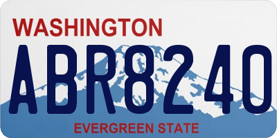 WA license plate ABR8240