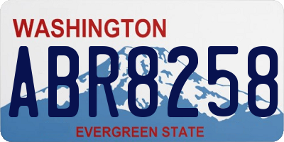 WA license plate ABR8258